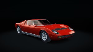 Lamborghini Miura P400 SV, skin Rosso_Corsa_Silver